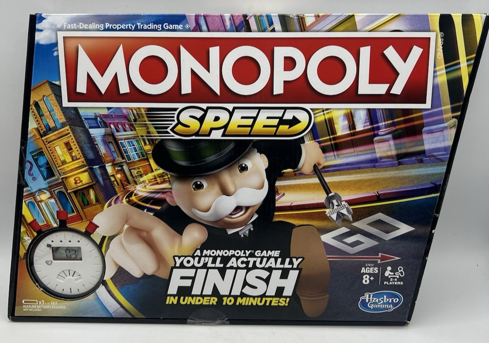 Monopoly Speed Board Game Hasbro Fast Trading Family Party Game New
